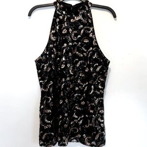 Calligraphie Sparkle Party Sleeveless Top